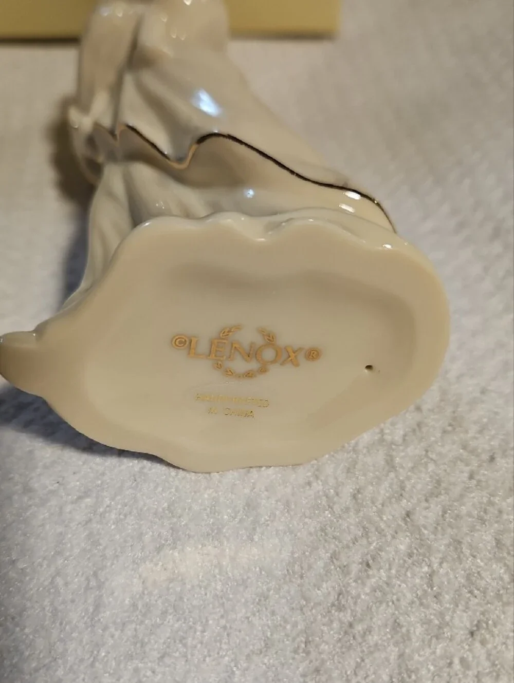 Lenox Cream Porcelain Figurine with Gold Trim 